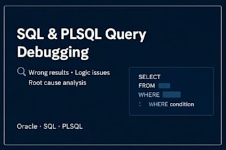 debug and fix sql and plsql queries with root cause analysis