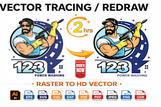 manual vector tracing clean and smooth working process