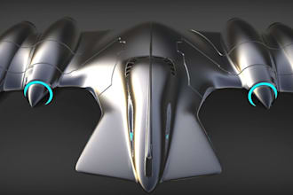 create 3d spaceship, aircraft, starship model, vehicle, for game and animation