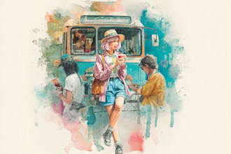 paint you in watercolour style