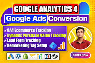 setup google ads conversion tracking, ga4 ecommerce tracking by GTM