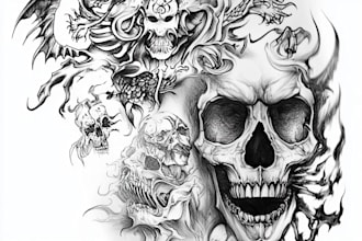 design professional japanese, asian style tattoo design