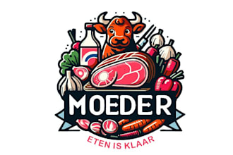 design a professional food, restaurant, or meat logo with a premium look