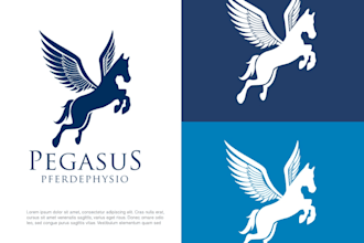 design beautiful modern pegasus logo free victor file