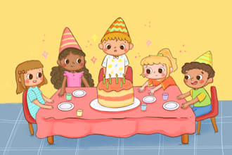 create whimsy digital illustrations for children books