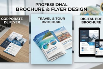 design dl flyer, travel brochure or digital brochure