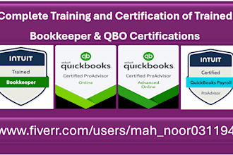 help you become intiuit trained bookkeeper, proadvisor level 1 and level 2