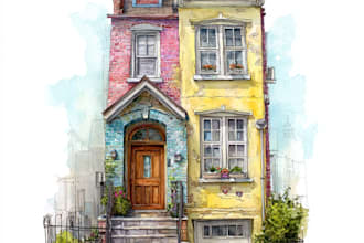 draw custom sketch or illustration with watercolor renderings