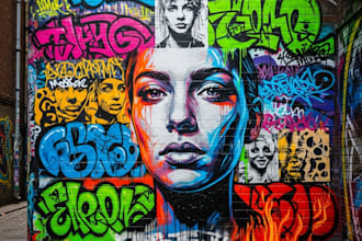 design custom multi layer graffiti portrait for you