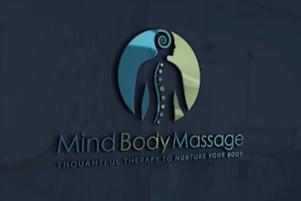 design massage therapy sports yoga luxury minimalist logo