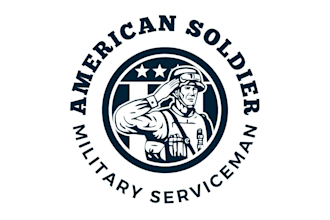 design a custom premium luxury vintage veteran logo