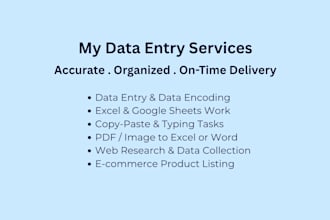 do accurate data entry and data encoding