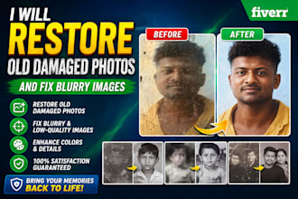 restore old damaged photos and fix blurry images
