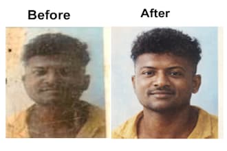 restore old damaged photos and fix blurry images