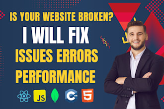 fix website bugs, issues in react, node, HTML, CSS, and javascript