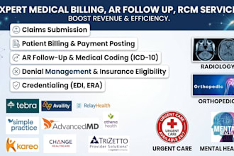 do medical billing, ar follow up, denial management , rcm expert