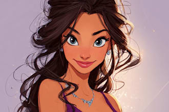 draw a disney style cartoon