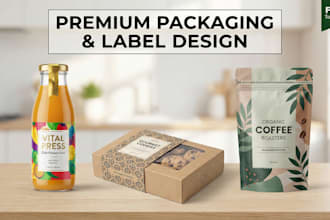 design food packaging, bottle packaging, or pouch design