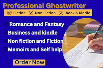 professional ghostwriter for fiction non fiction ebook and kindle book