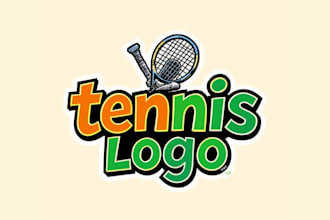 professional modern tennis logo for your brand
