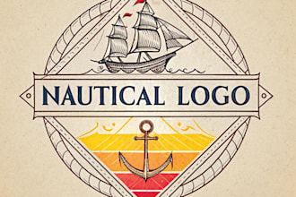 design a professional nautical and marine logo for your brand