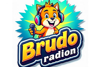 professional radio station logo with modern branding