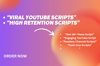 write engaging youtube script for viral video