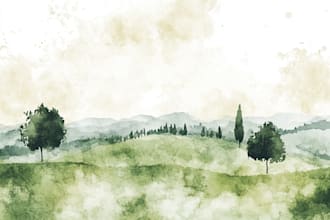 draw watercolor drawings of landscape designs or home