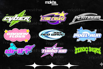 create a bold y2k logo for streetwear and fashion brands
