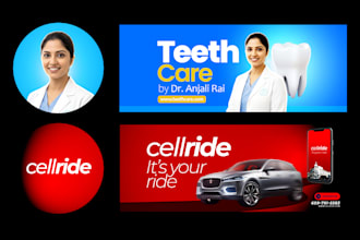 design your facebook cover, linkedin banner and x banner