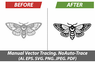 vector tracing and raster to vector conversion high quality logo vector