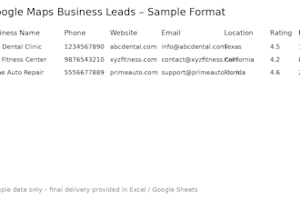 provide targeted google maps business leads