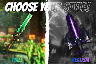 create custom minecraft 3d weapon models for you or server