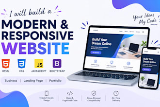 create a responsive HTML CSS javascript website