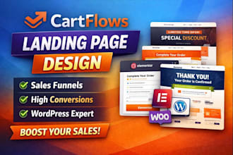 design a high converting cartflows landing page using wordpress elementor