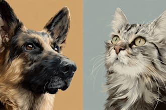 draw your pet or animal to realistic vector