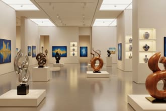 design 3d cgi museum space, art galleries, modern exhibitions, culture space