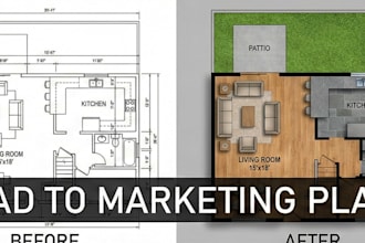 render your 2d floor plan in photoshop