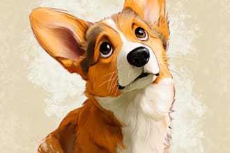 draw your pet portrait into cute disney style