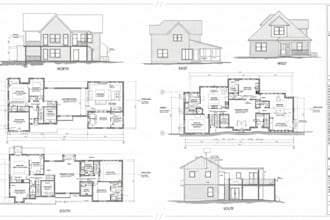 provide full custom architectural blueprint house plans