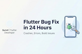 fix flutter bugs, errors, and build issues in 24 hours