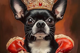 create pet portraits illustration