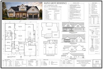 architect 2d floor plan, elevation, site plan, house plan for city permit
