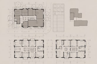 sketch architectural site plans and floor plans on procreate