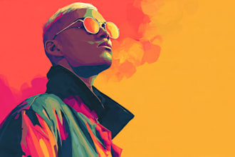draw colourful digital illustration