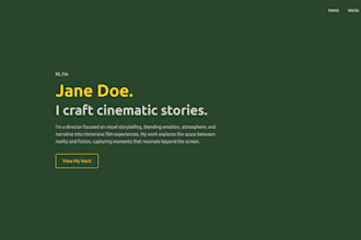design a cinematic photography website portfolio for filmmakers