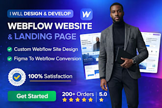 design and develop a webflow website or landing page