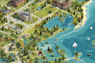 draw vector map in illustrator for you
