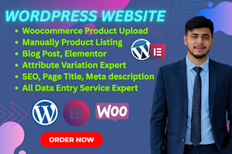 wordpress data entry and woocommerce product listing