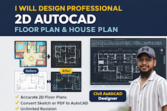 design professional autocad floor plan and building layout